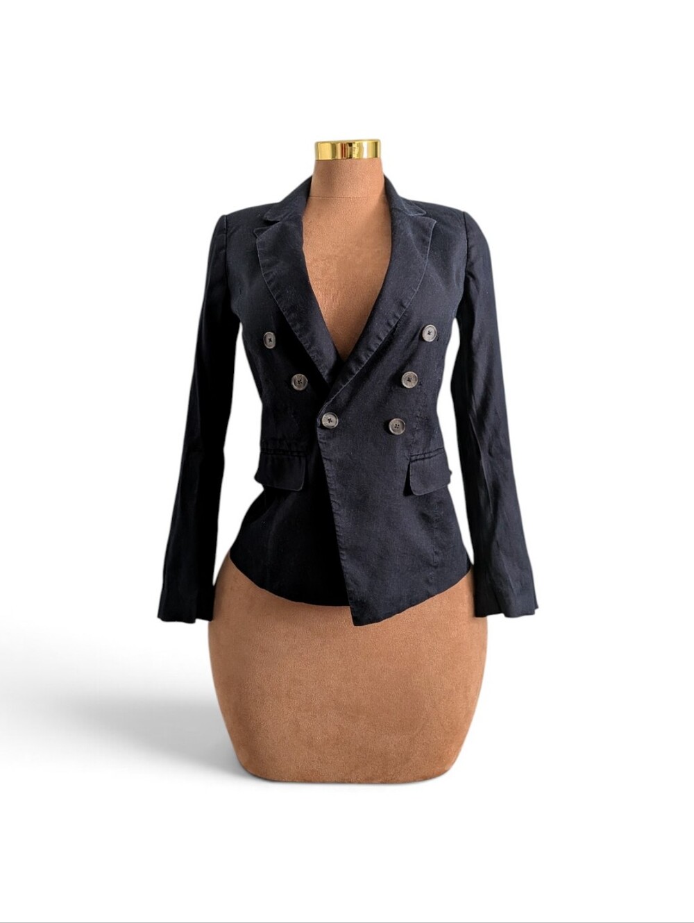 White House Black Market Black Double-Breasted Blazer Jacket